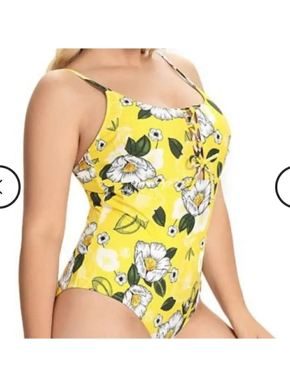 NWT SHEKINI Bathing Suit Lace Up One Piece Size S or 0X